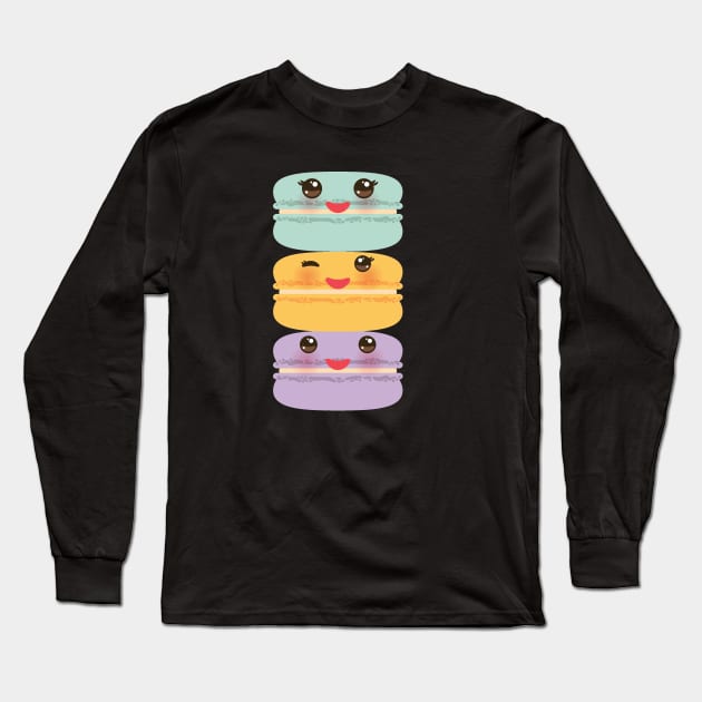 Kawaii macaroon Long Sleeve T-Shirt by EkaterinaP